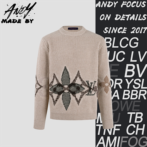Louis Vuitton Crew Neck Knitted Sweater Wool Jacquard Long-Sleeved SweaterItem ID