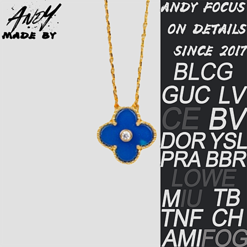 Vca Classic Single Flower Clover Diamond Set Necklace In Gold