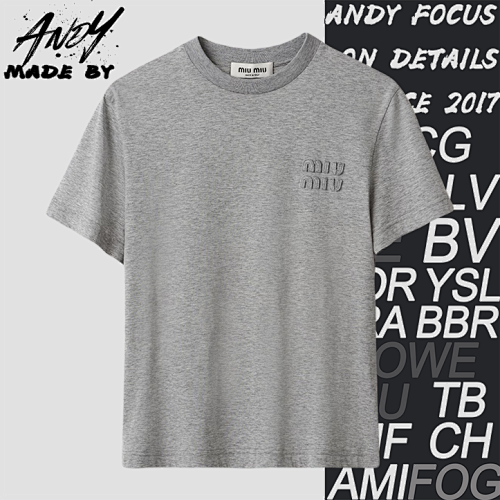 Miu Grey Logo Short Sleeve