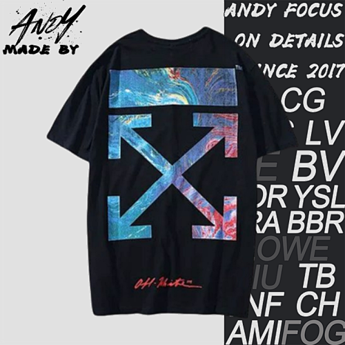 O FF Colorful Dye Arrow Print Short Sleeves