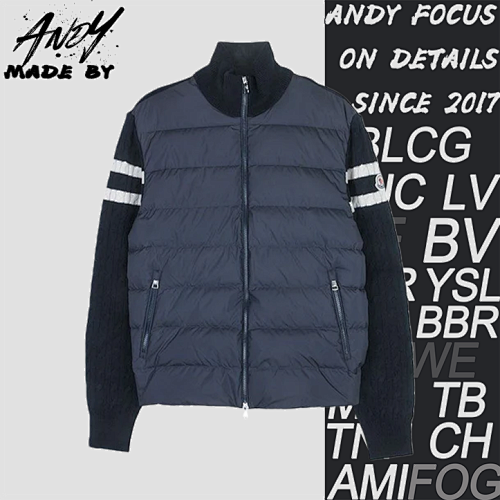 Stand Collar Down Jacket With Knitted Sleeves
