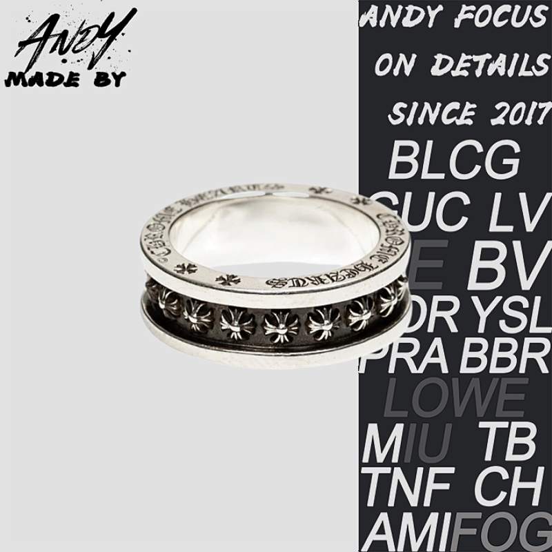 C Thin Cross Flower Ring