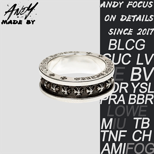 C Thin Cross Flower Ring