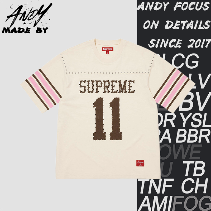 Supreme Letter Short-Sleeve Soccer Jersey