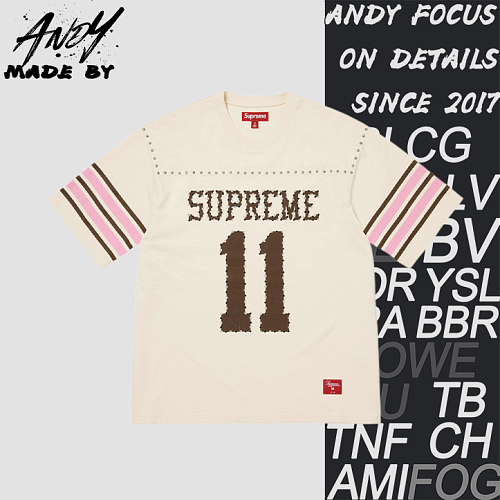 Supreme Letter Short-Sleeve Soccer Jersey