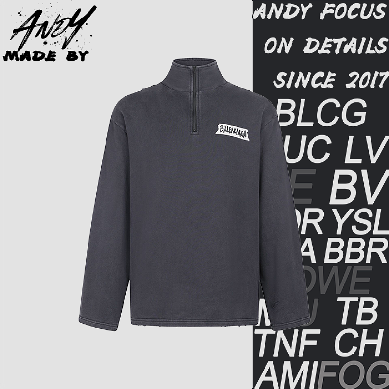 Cotton Logo Print High-Neck Sweatshirt