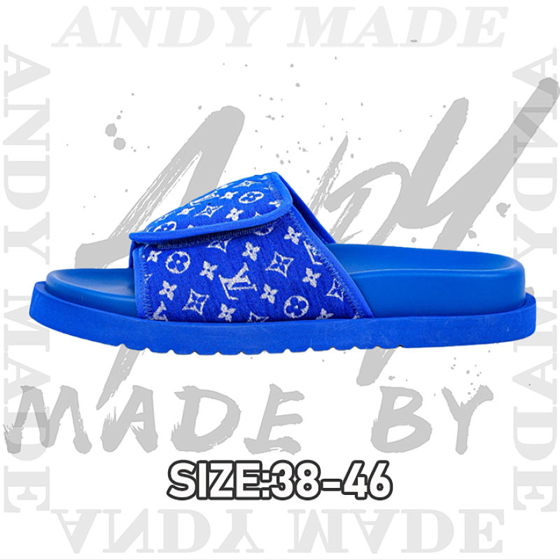 Louis Vuitton Miami Damier Round Toe Flip Flops Blue
