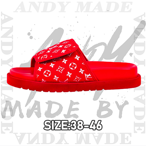 Louis Vuitton Miami Damier Round Toe Flip Flops Red