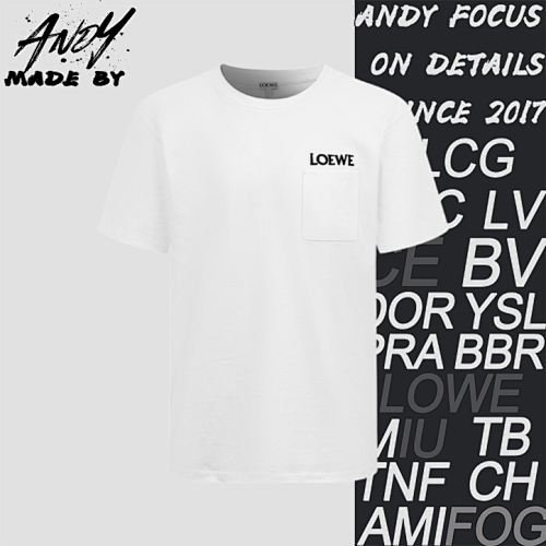 M8 Version Loewe Short-sleeved White T-shirt With Large Logo Pockets