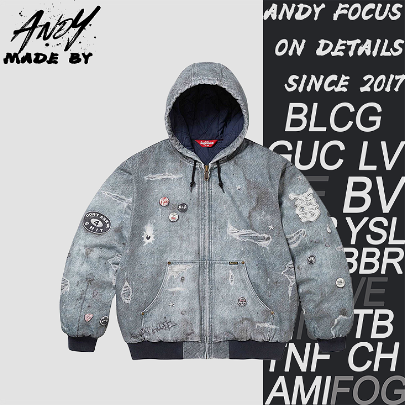 Supreme Printed Denim Cotton Jacket