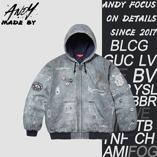 Supreme Printed Denim Cotton Jacket