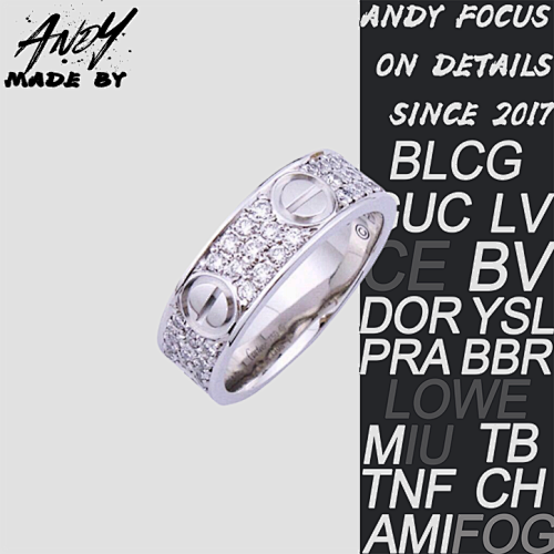 C Wide Full Diamond Ring In White Gold Color