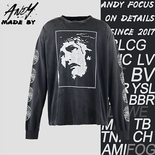 S M Long-sleeved Shirt With Jesus Head Print