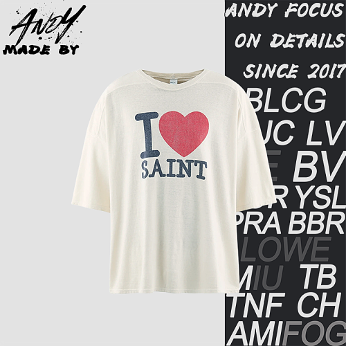 I Love The Saint Letter Print Short-sleeve