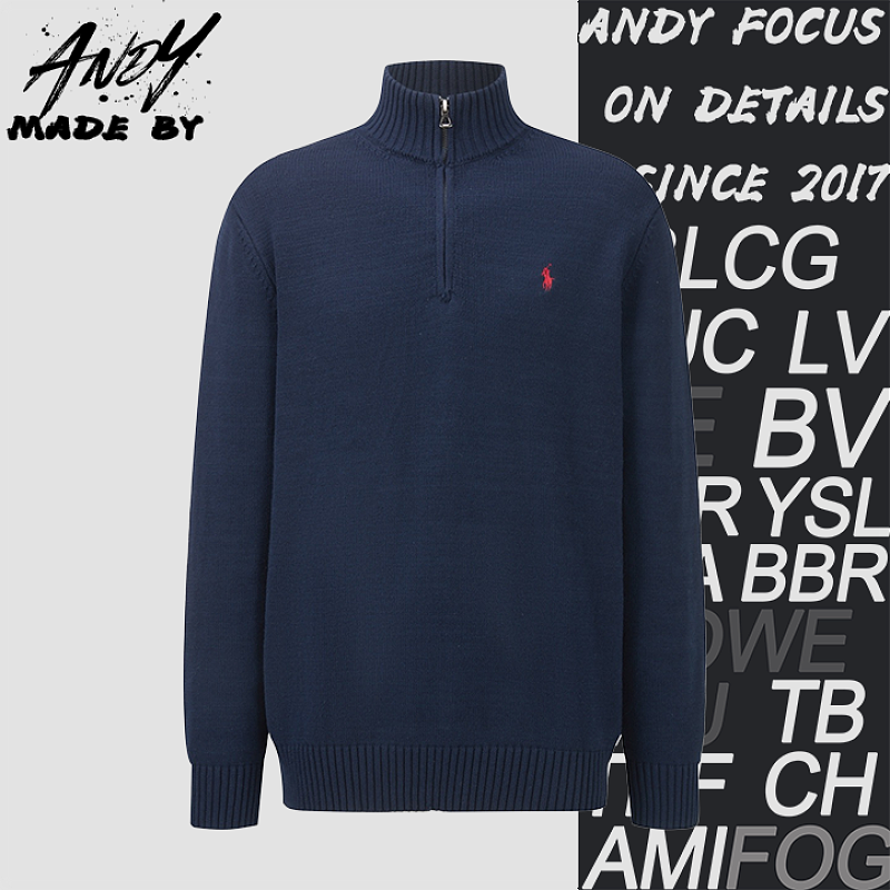 Ralph Lauren Half-Zip Logo Knit Sweater