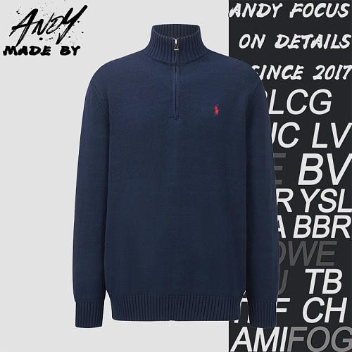 Ralph Lauren Half-Zip Logo Knit Sweater