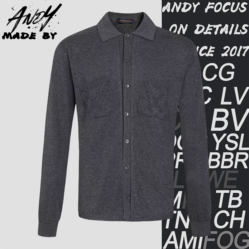 34 Solid Color Logo Intarsia Long Sleeve Sweater