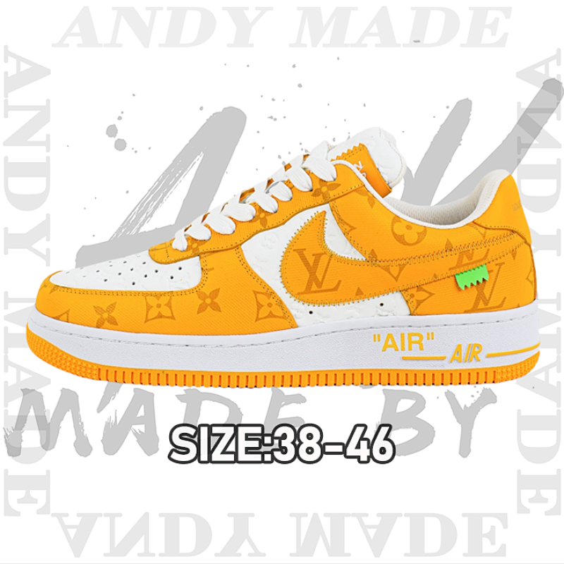 L Vx Nike Air Force1Low Air Force Heavy Joint Brand Print Orange