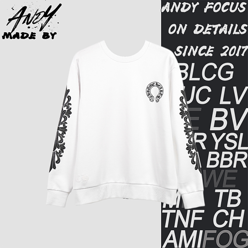 Crucifix Arm Sanskrit Scroll Print Crewneck Sweatshirt
