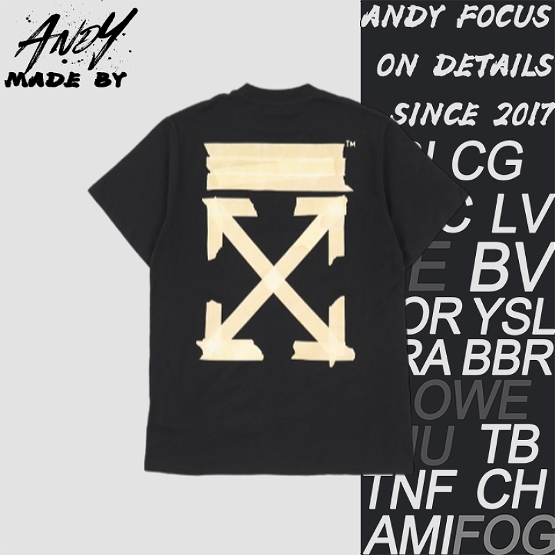 Off-White OW 20ss Yellow Glue Arrow Print Short-Sleeve T-Shirt