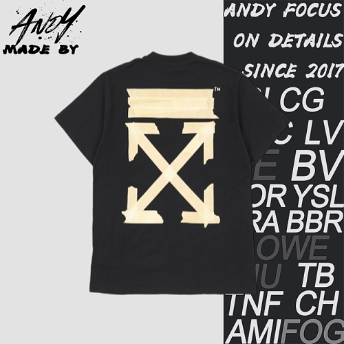 Off-White OW 20ss Yellow Glue Arrow Print Short-Sleeve T-Shirt