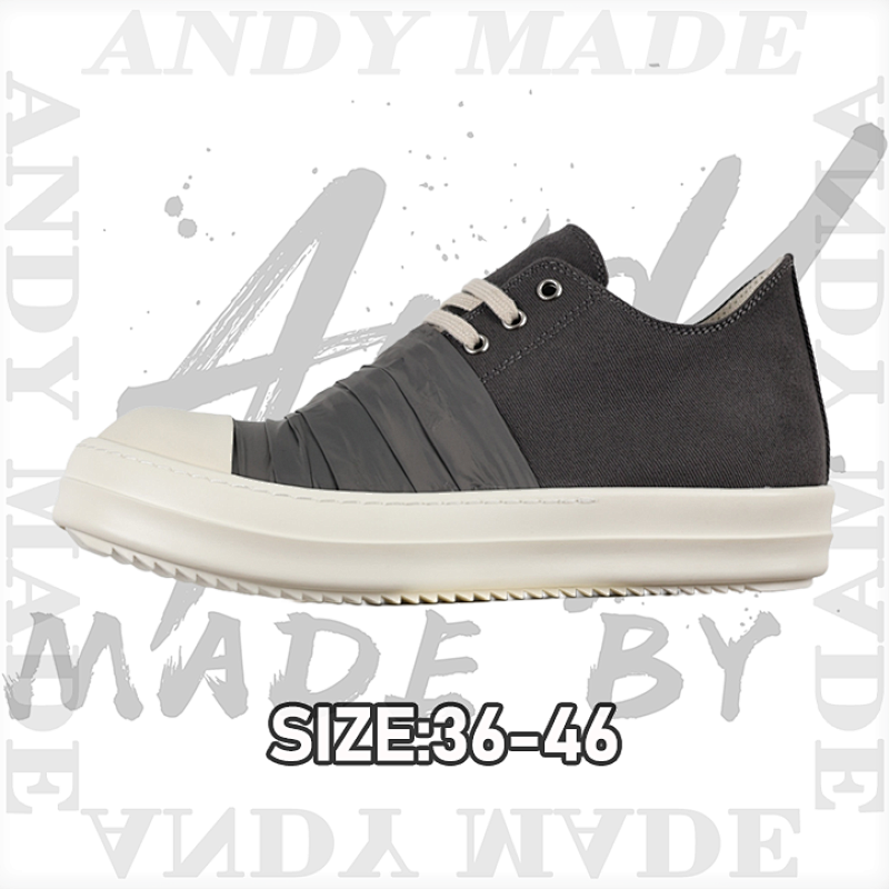 Rick Owens Gray Silk Canvas Converse