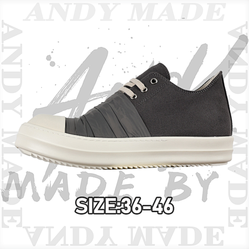 Rick Owens Gray Silk Canvas Converse