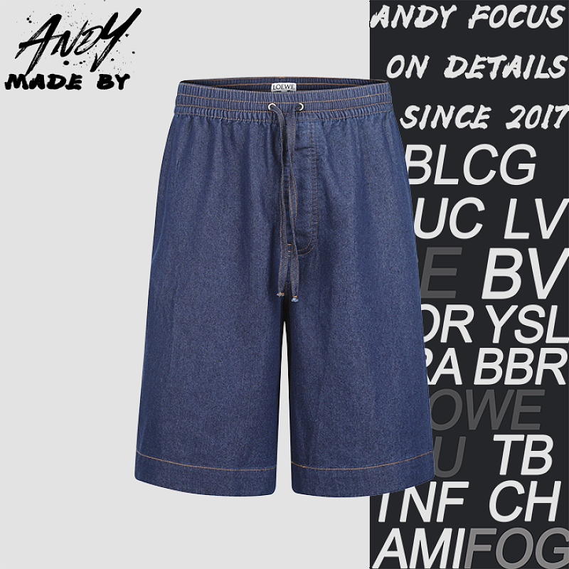 Loewe Precollection Cotton Embroidered Denim Shorts
