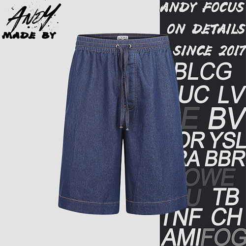 Loewe Precollection Cotton Embroidered Denim Shorts