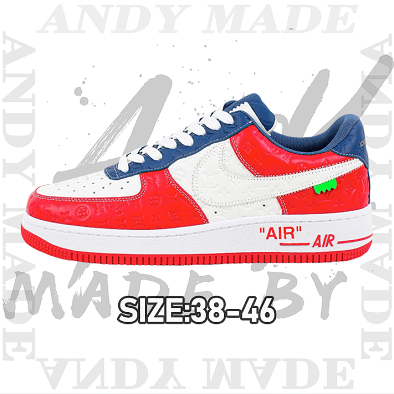 Nike L VxN IkeAirForce1Low Air Force Heavy Joint Brand Red White And Blue