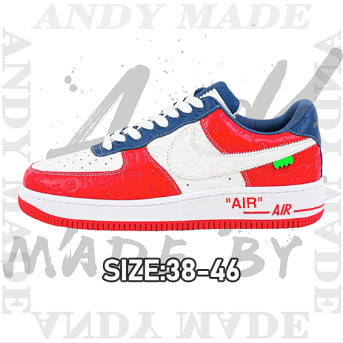 Nike L VxN IkeAirForce1Low Air Force Heavy Joint Brand Red White And Blue