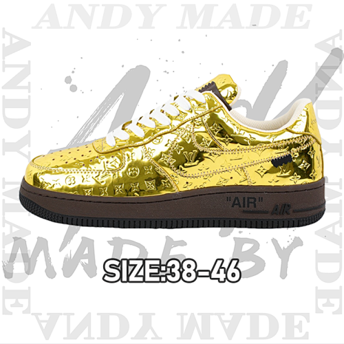 L V X Nike Air Force1Low Air Force Heavy Joint Brand Golden