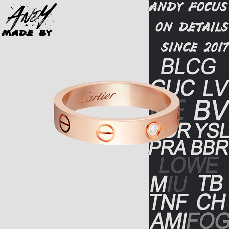 C Narrow Edition Single Diamond Ring Rose