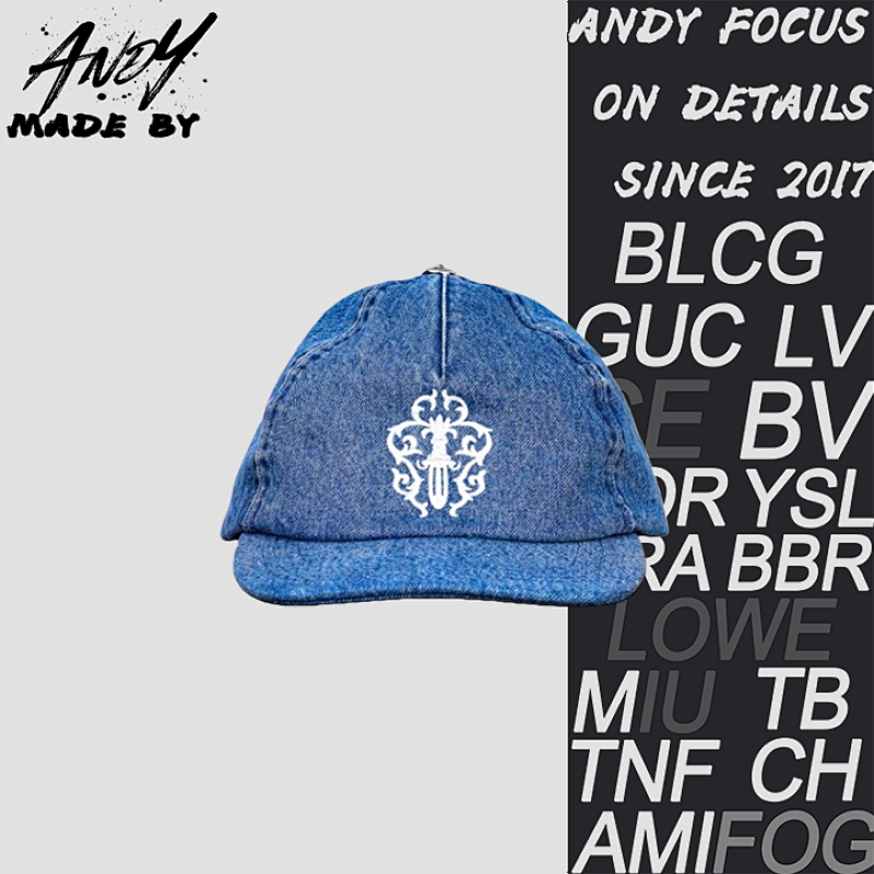 Hat With Vine And Sword Pattern Blue