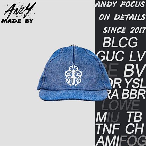 Hat With Vine And Sword Pattern Blue