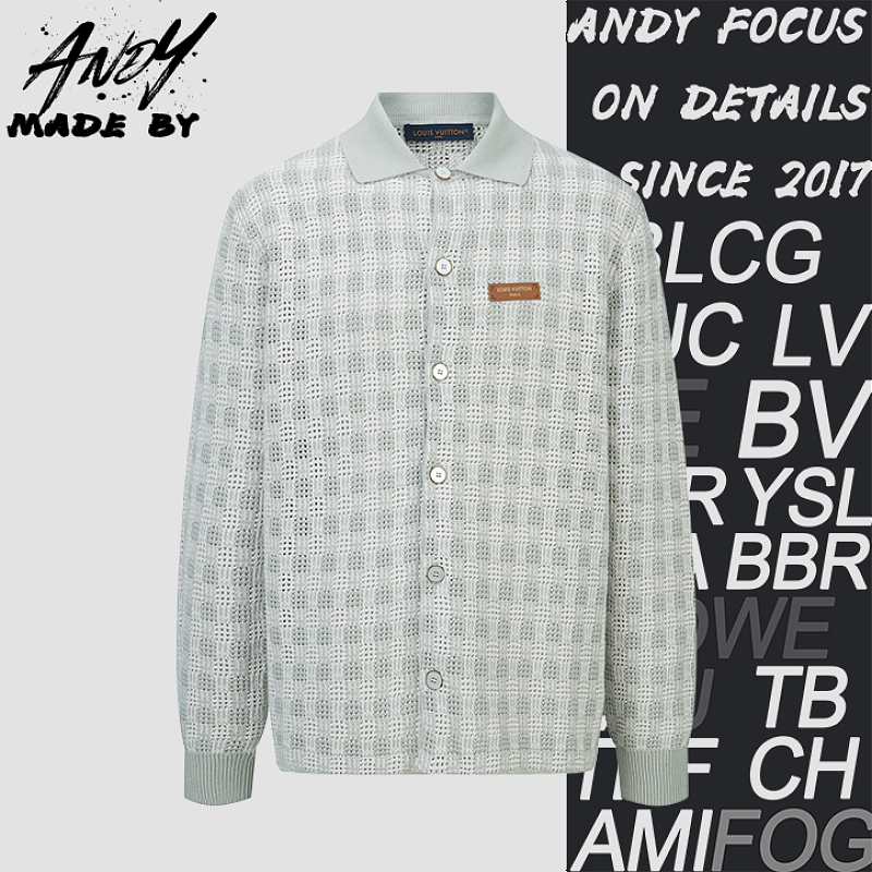 Louis Vuitton Chunky Check Jacquard Knit Cardigan