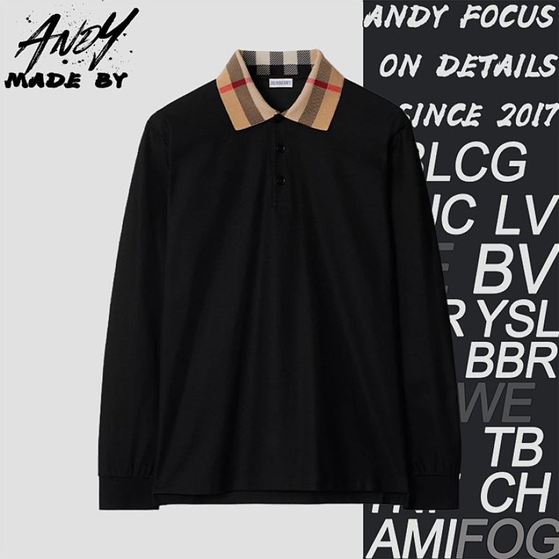Black Long-sleeved Polo Shirt