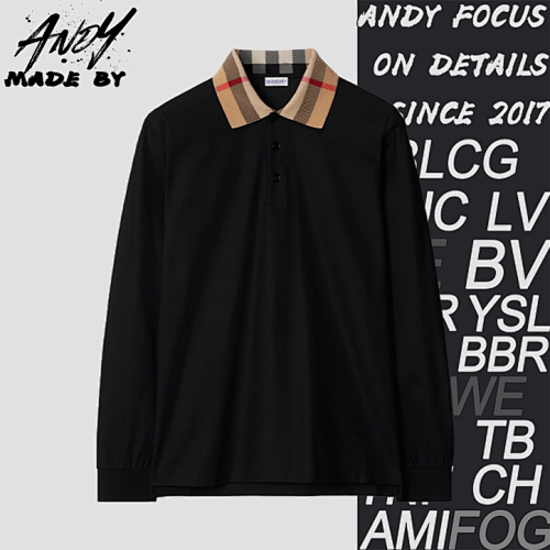 Black Long-sleeved Polo Shirt