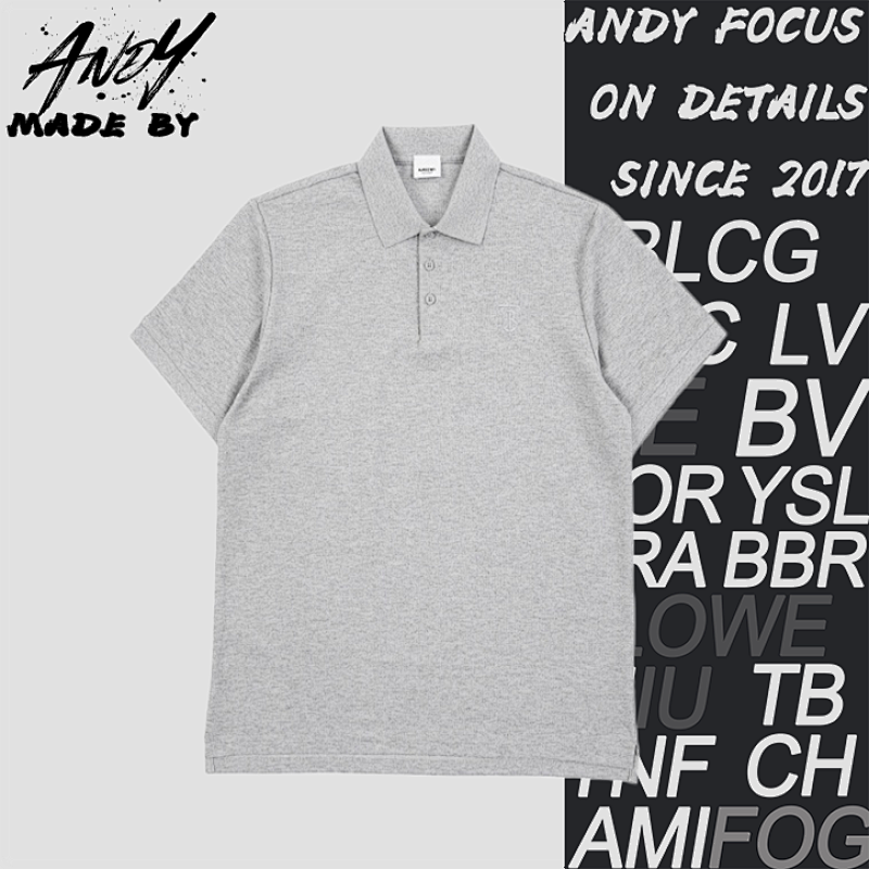 Bbr Small BT Embroidered Polo Short-Sleeve T-Shirt - Gray