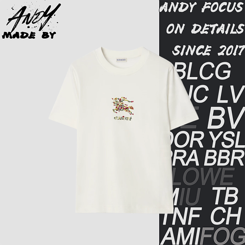 Burberry Floral Equestrian Rider Short-Sleeve