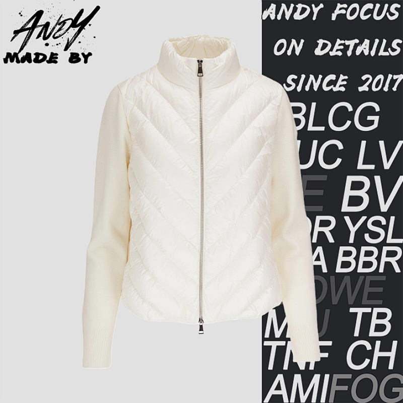 Diagonal Striped Knitted Thin Down Jacket