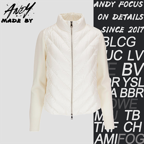 Diagonal Striped Knitted Thin Down Jacket