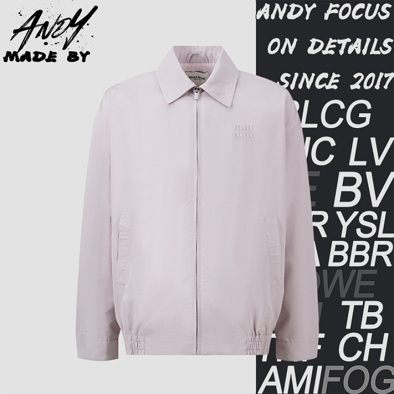 Miu Miu Embroidered Logo Zipper Jacket