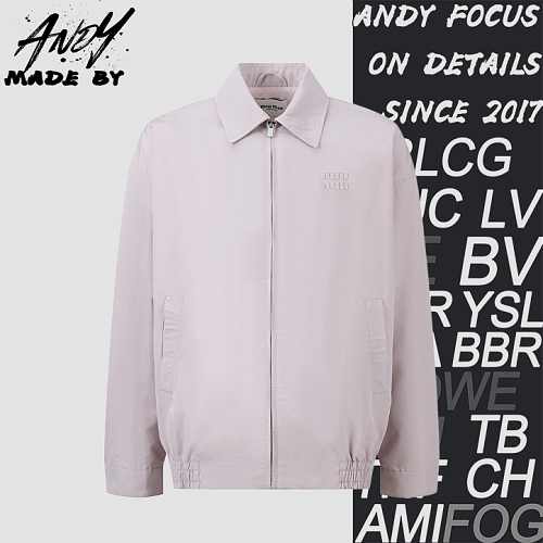 Miu Miu Embroidered Logo Zipper Jacket