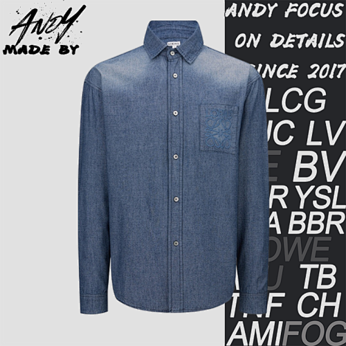 Loewe Double-sided Bamboo Denim Embroidered Shirt