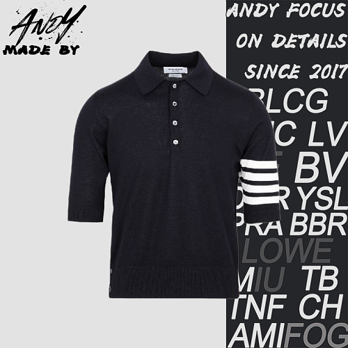 Four-stripe Five-button Short-sleev
