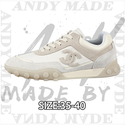 Calfskin & Suede Round-Toe Lace-Up Casual Shoes White