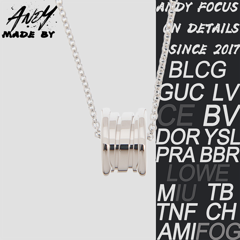 B Bulgari Smooth Spring Necklace In White Gold