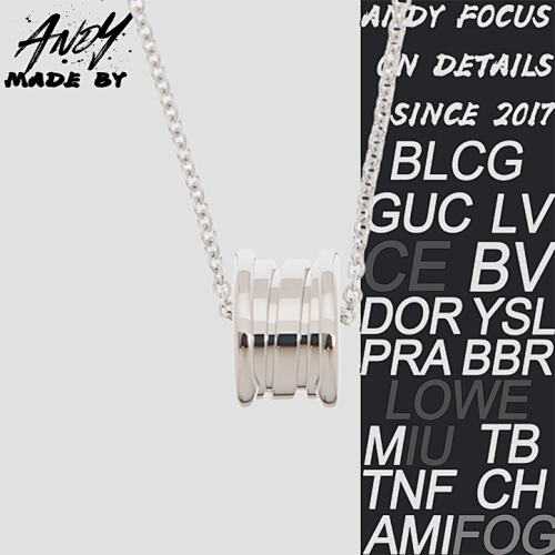 B Bulgari Smooth Spring Necklace In White Gold