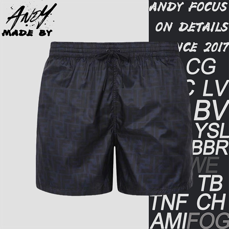 Blue Double F Nylon Swim Shorts
